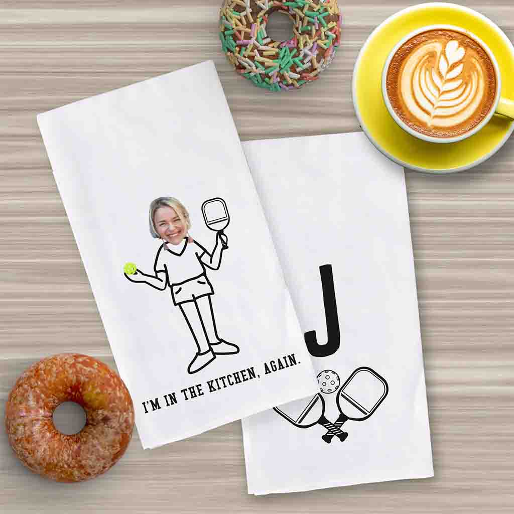 2 Pc Custom Kitchen Towel Set for the Pickleball Player