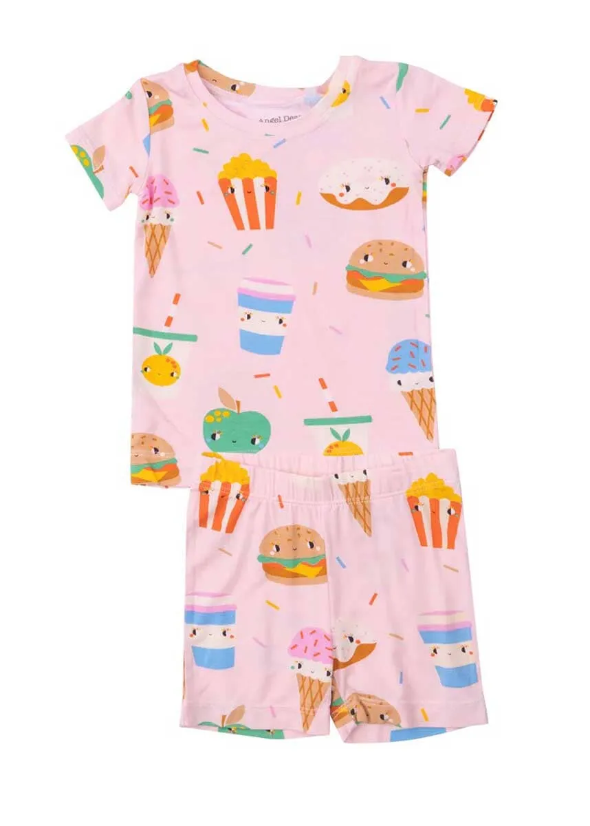 2-Piece Pajama Shorts Set - Send Snacks Pink