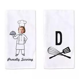 2 Piece Personalized Kitchen Towel Set for the Cook