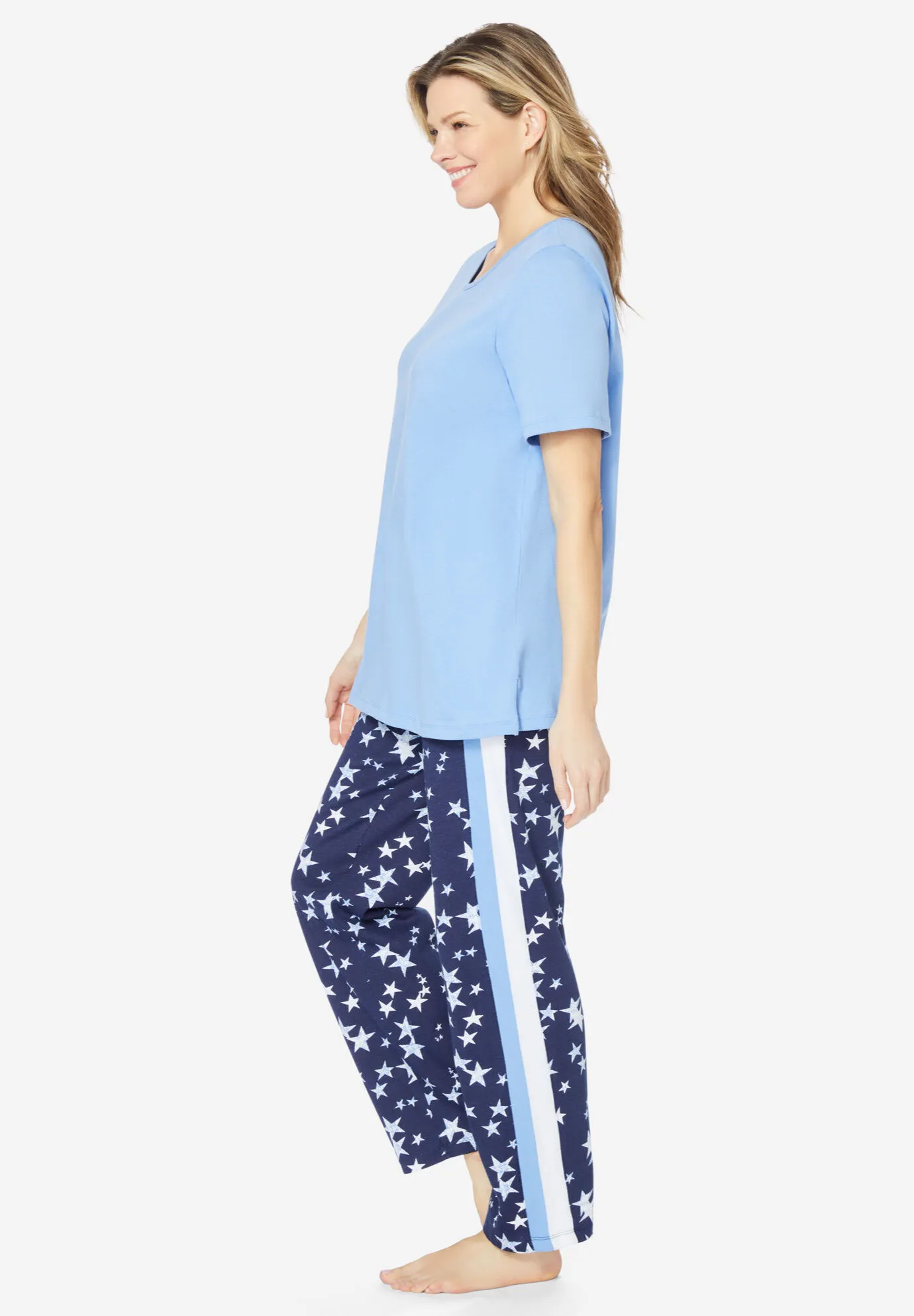 2-Piece Side Stripe Pajama Set