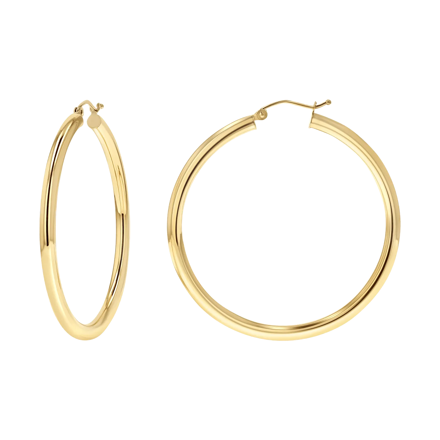 3mm Gold Tube Hoop Earrings