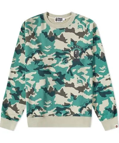 A Bathing Ape Men's Woodland Camo Loose Fit Crew Sweat