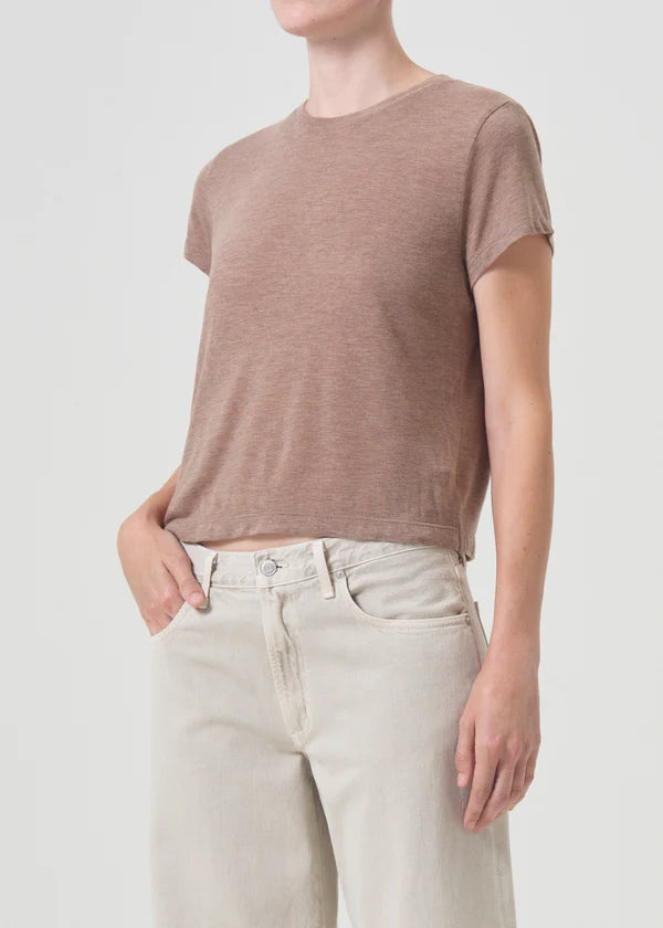 Agolde - Adine Shrunken Tee - Chai Heather