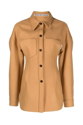 Alexander Wang Drop Shoulder Wool Shirt - Camel