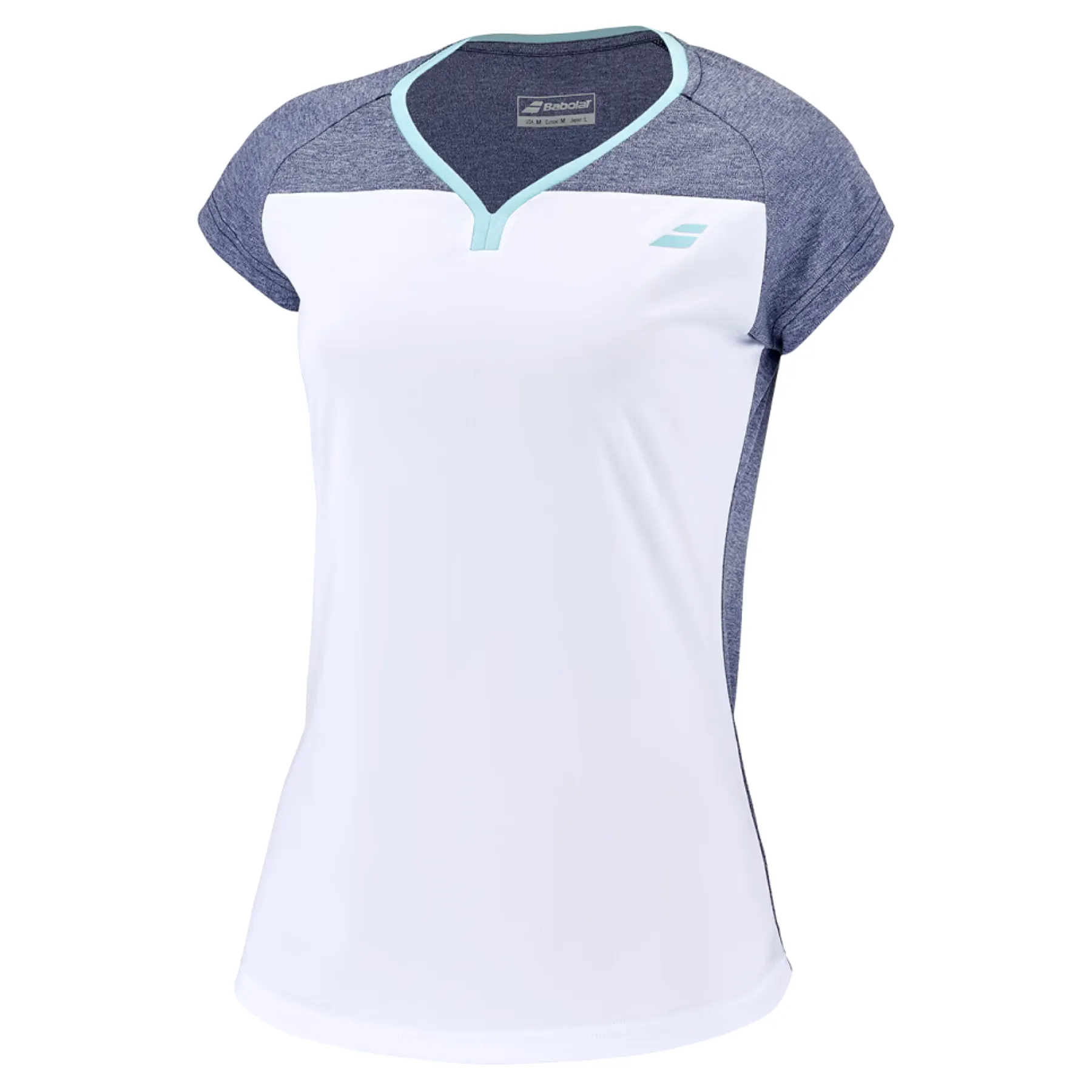 Babolat Play Cap Sleeve Women Top 1079 - White/Blue Heather