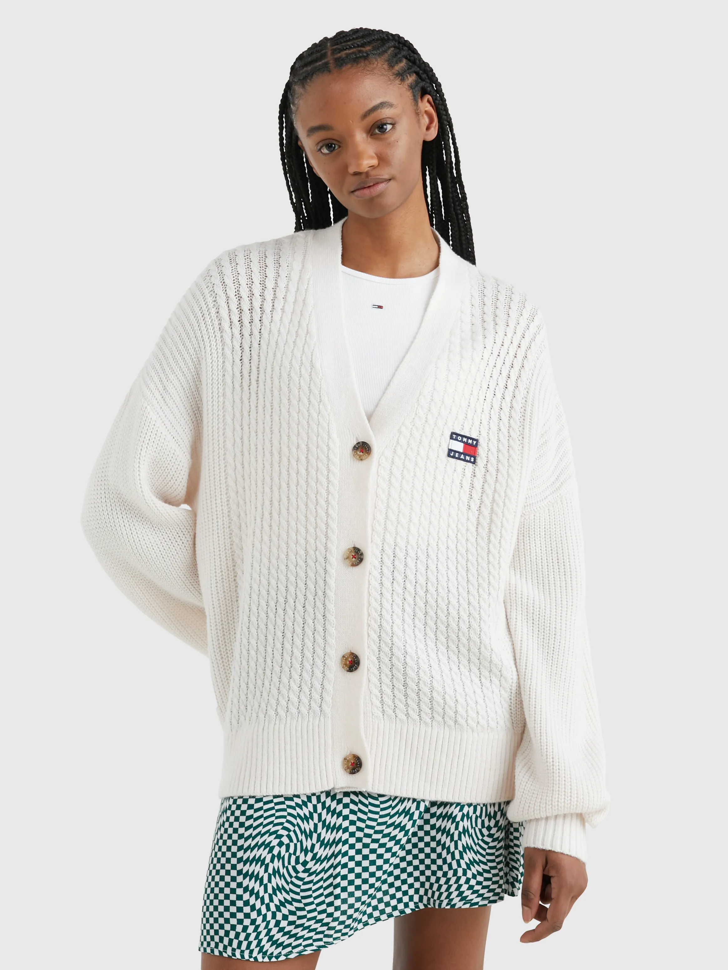 Badge Mixed Knit Cardigan | Sweatshirts & Hoodies | Tommy Jeans