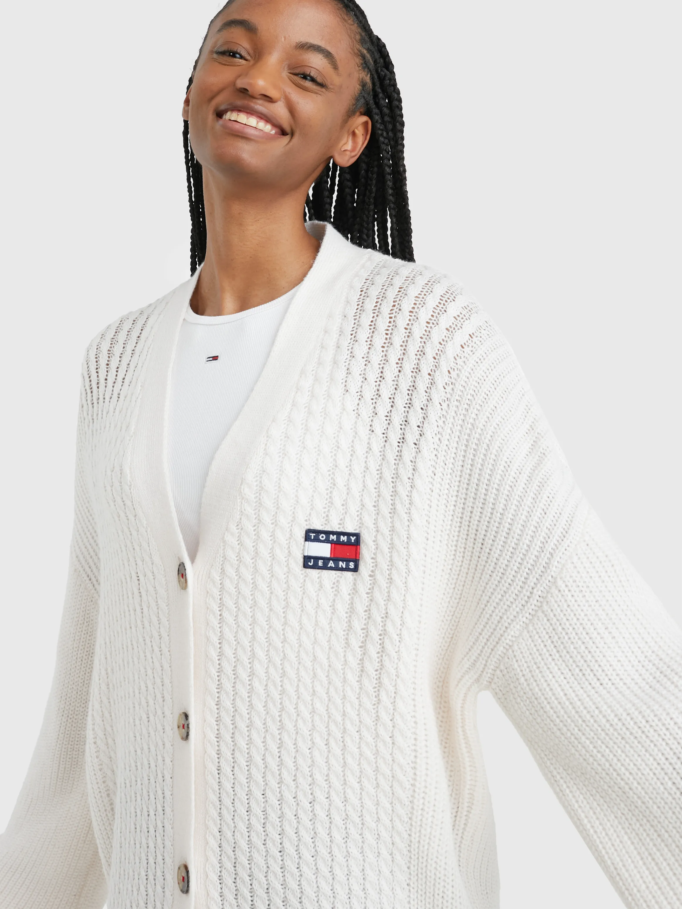 Badge Mixed Knit Cardigan | Sweatshirts & Hoodies | Tommy Jeans