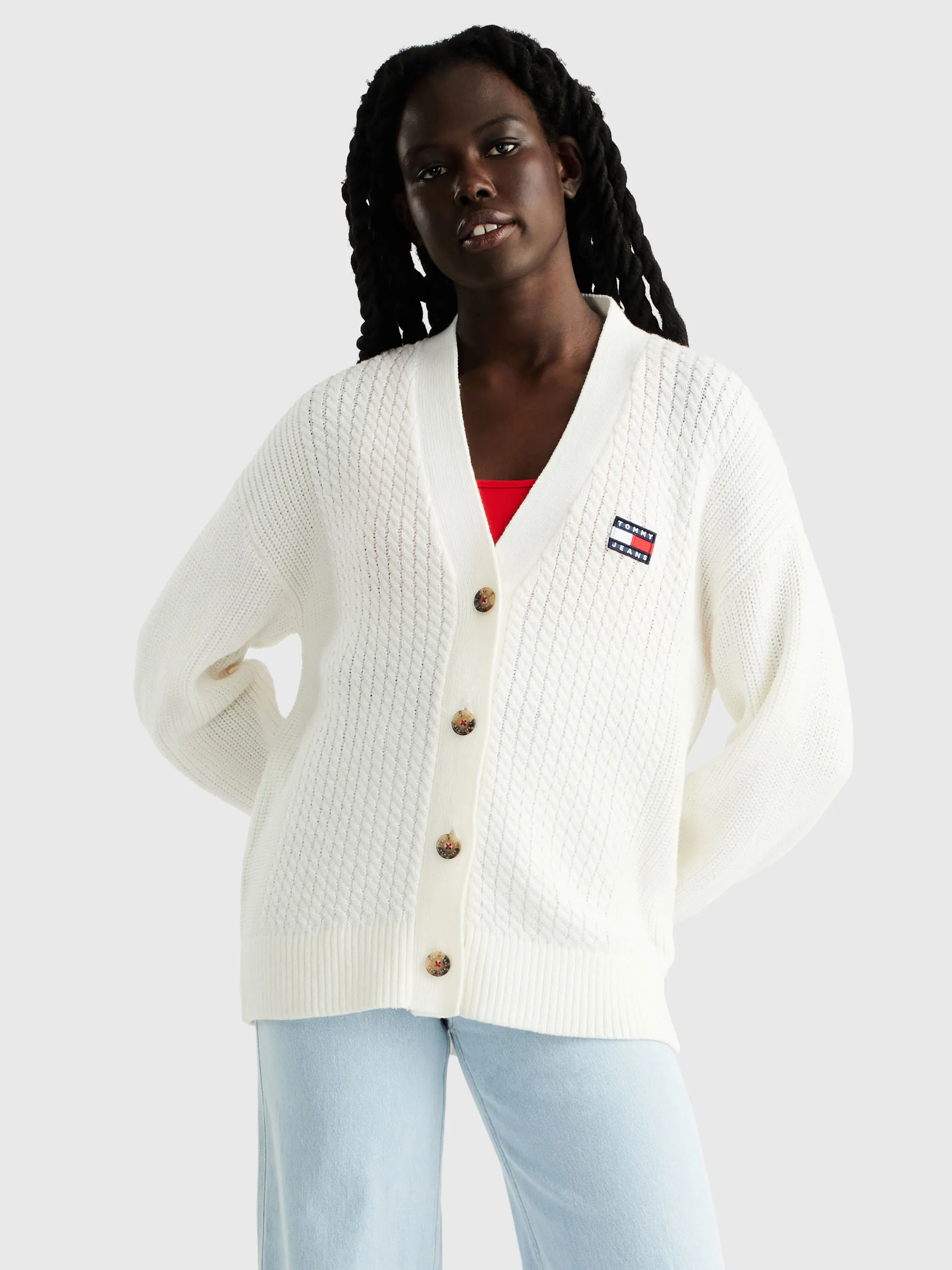 Badge Mixed Knit Cardigan | Sweatshirts & Hoodies | Tommy Jeans