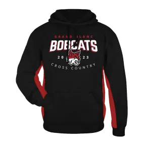 Badger Sport Unisex Performance Fleece Hood Black/Red - Bobcats 23