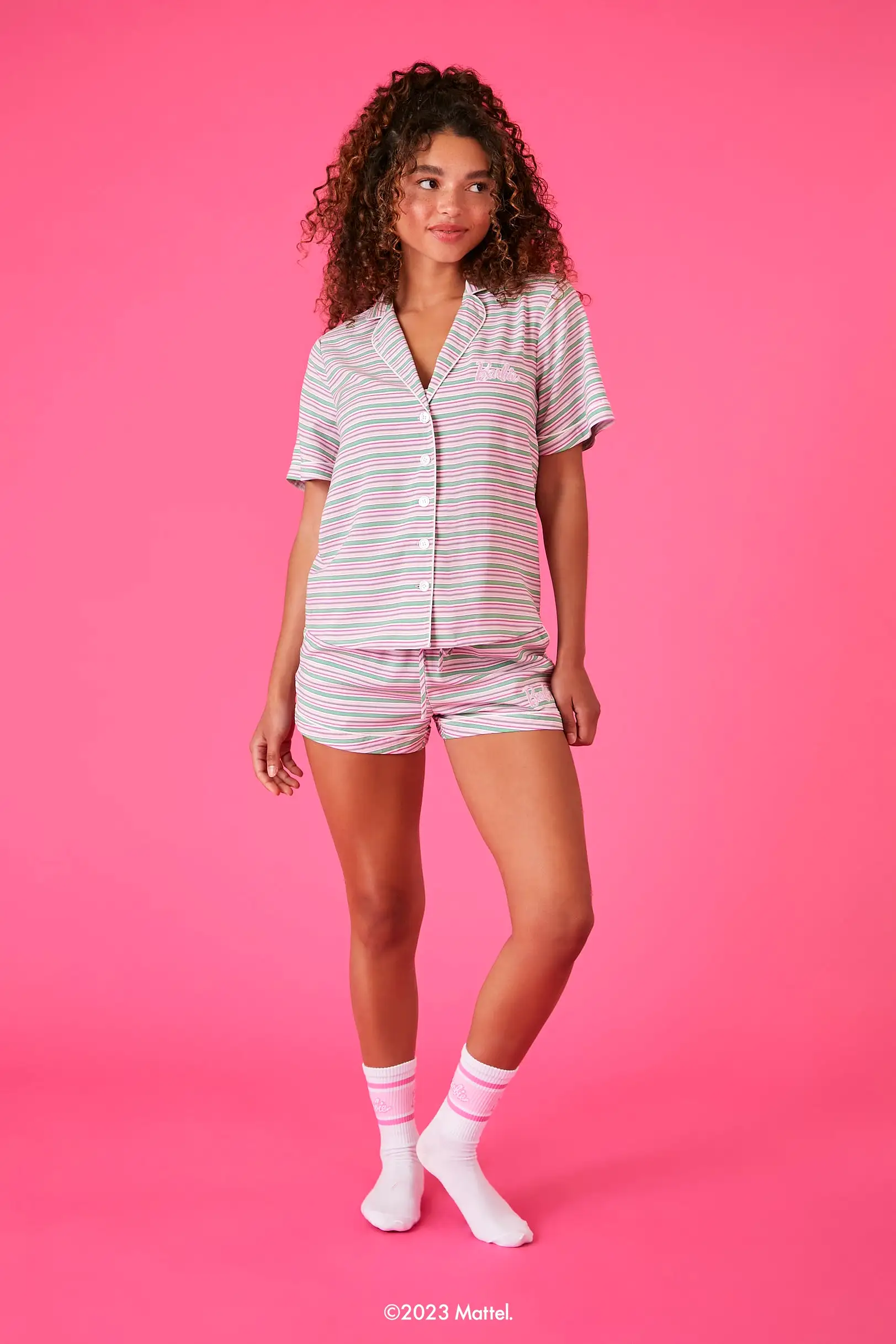 Barbie Shirt & Shorts Pajama Set