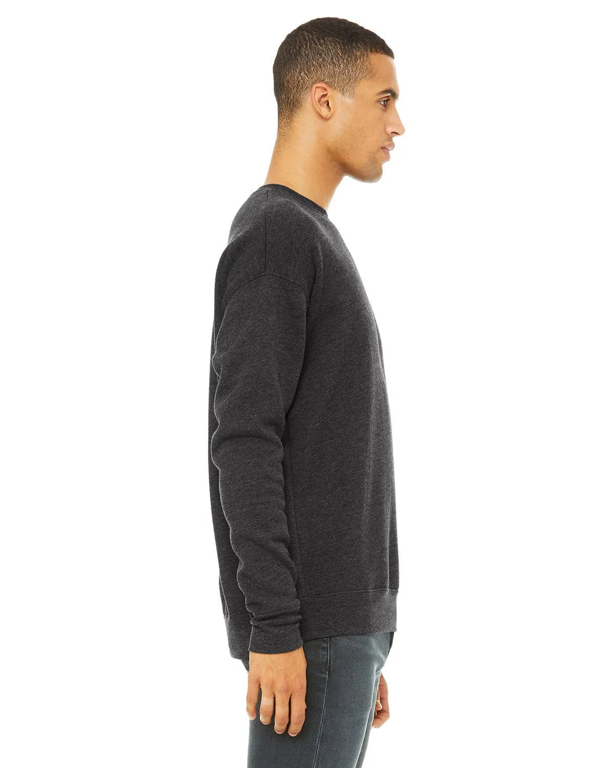 Bella + Canvas Unisex Drop Shoulder Fleece 3945 Dark Gry Heather