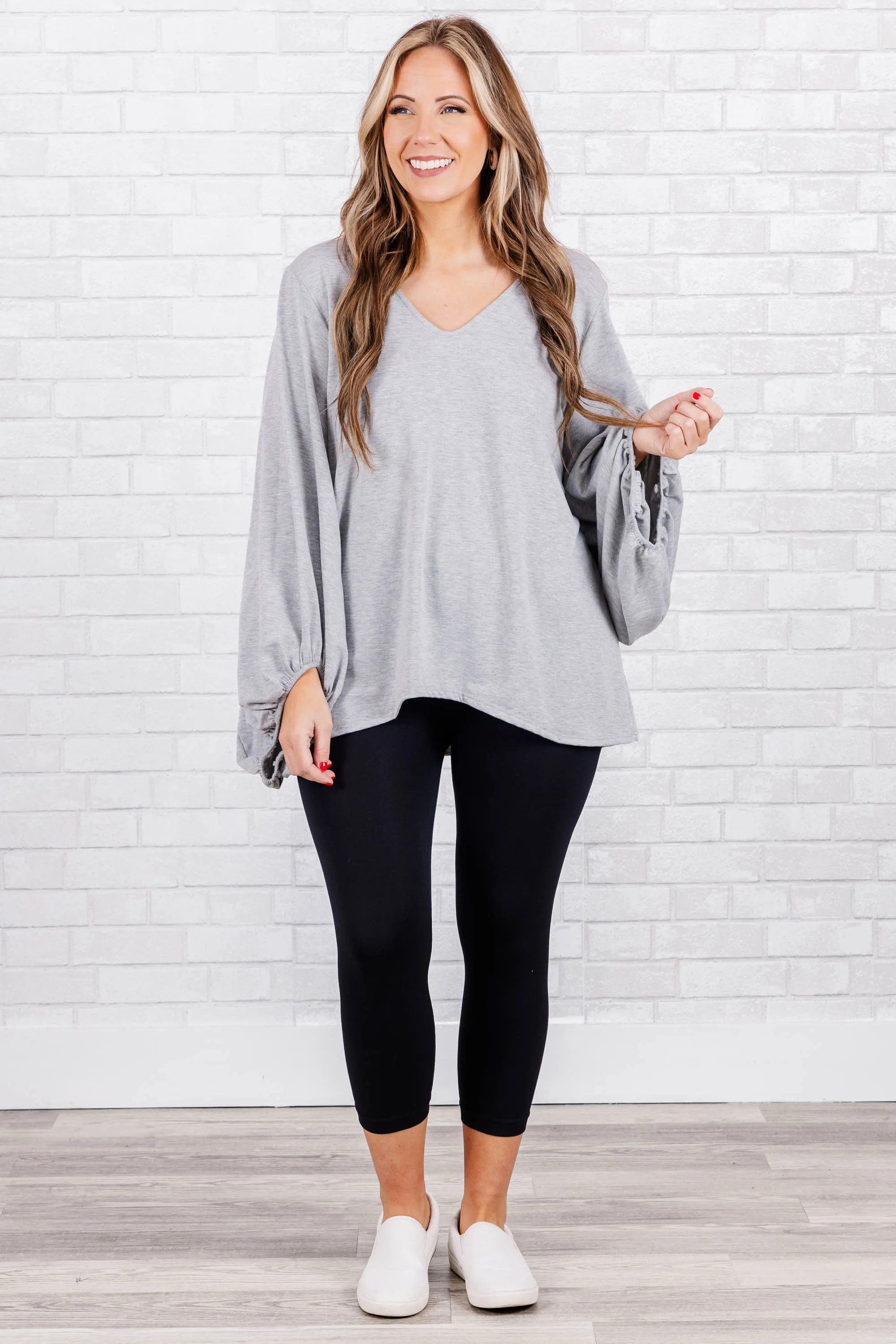 Bittersweet Memories Top, Heather Grey