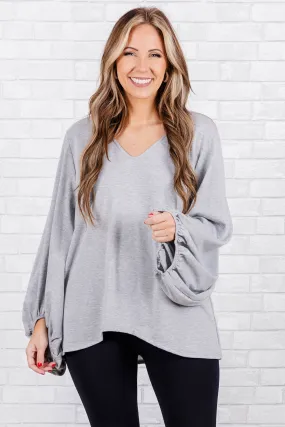 Bittersweet Memories Top, Heather Grey