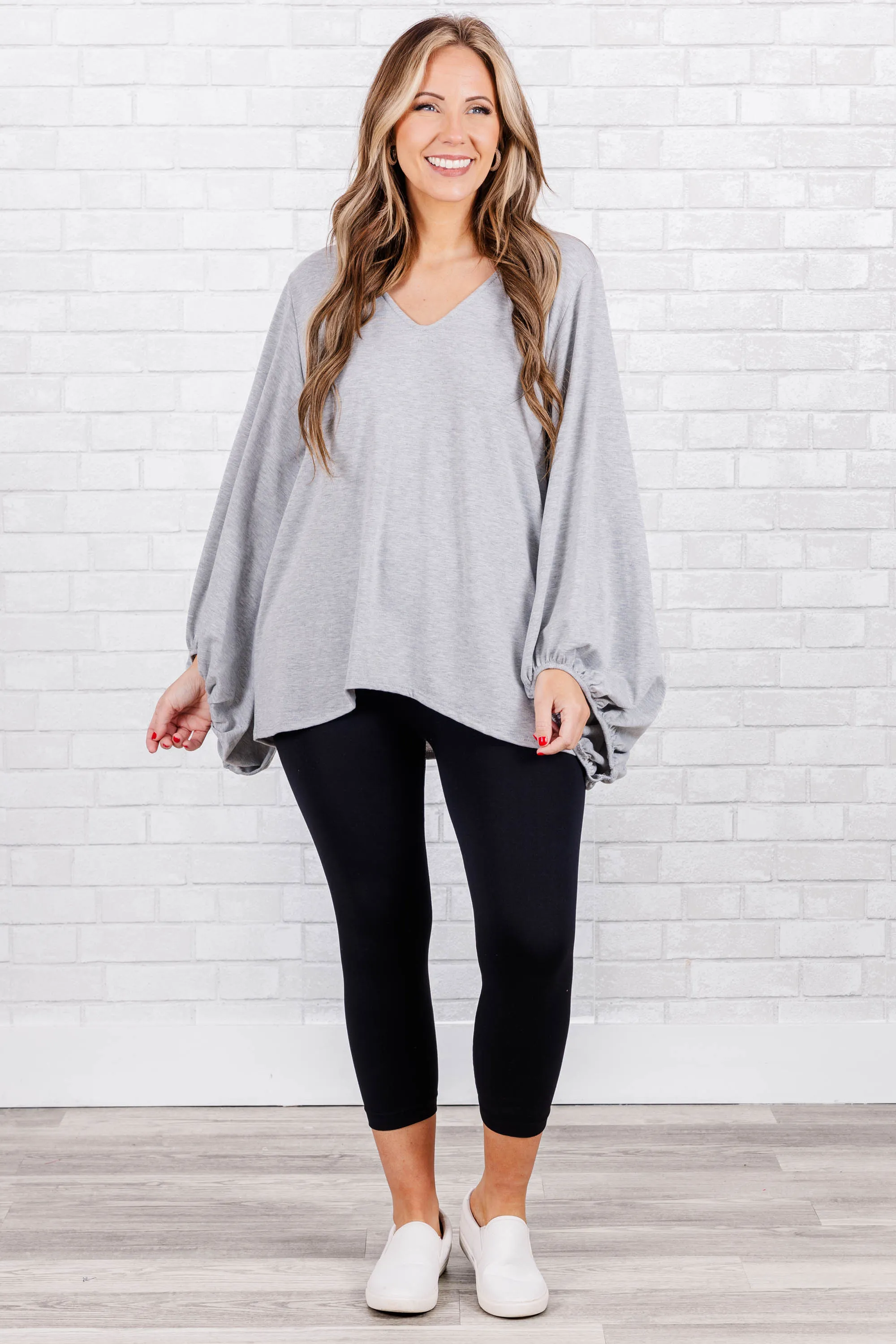 Bittersweet Memories Top, Heather Grey