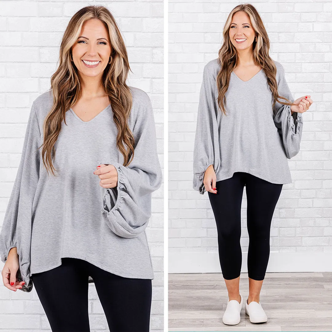 Bittersweet Memories Top, Heather Grey