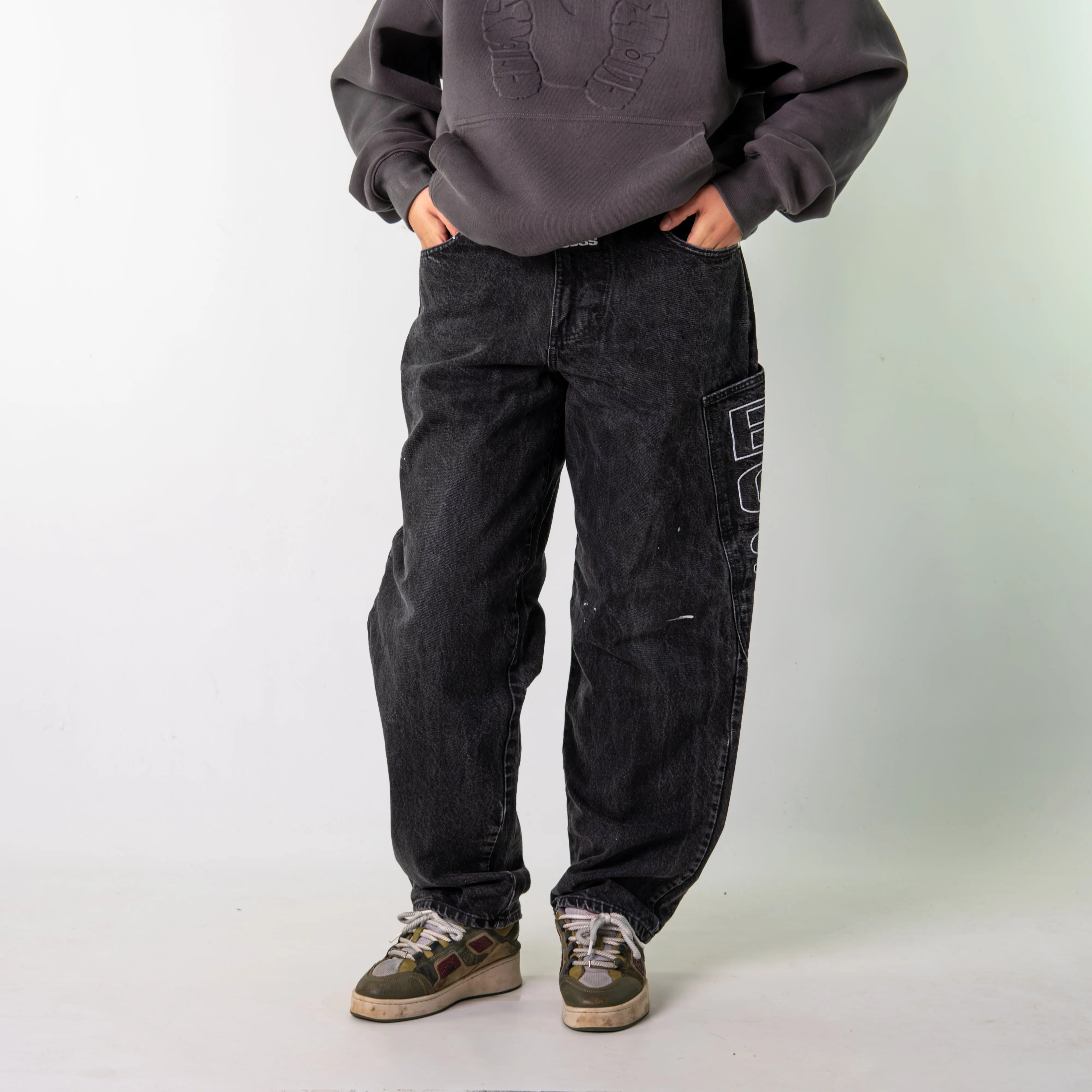 Black 90s Hugo Boss  Cargo Skater Trousers Pants Jeans (30x33)