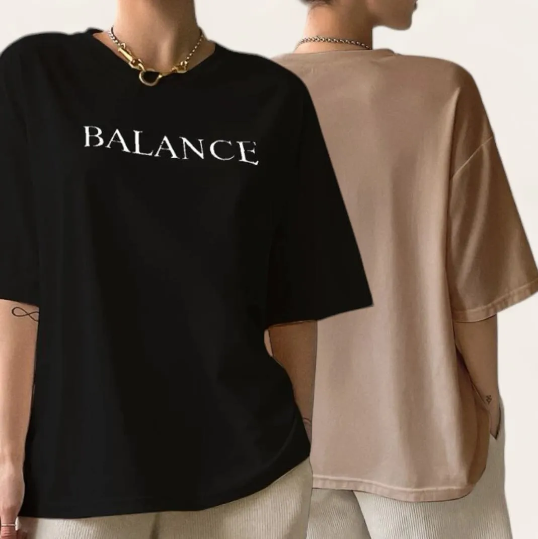 BLK Balance Printed Drop Shoulder Loose Tee Top