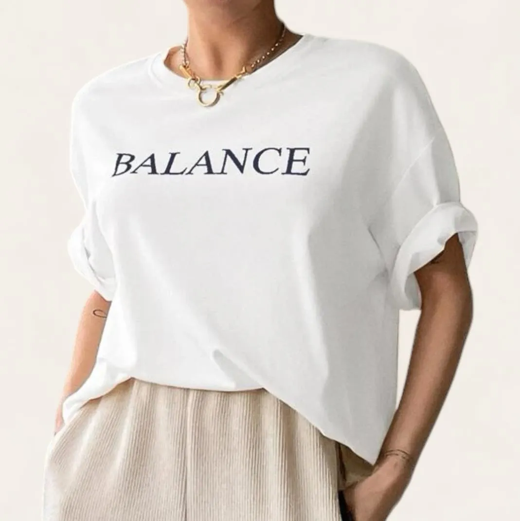 BLK Balance Printed Drop Shoulder Loose Tee Top