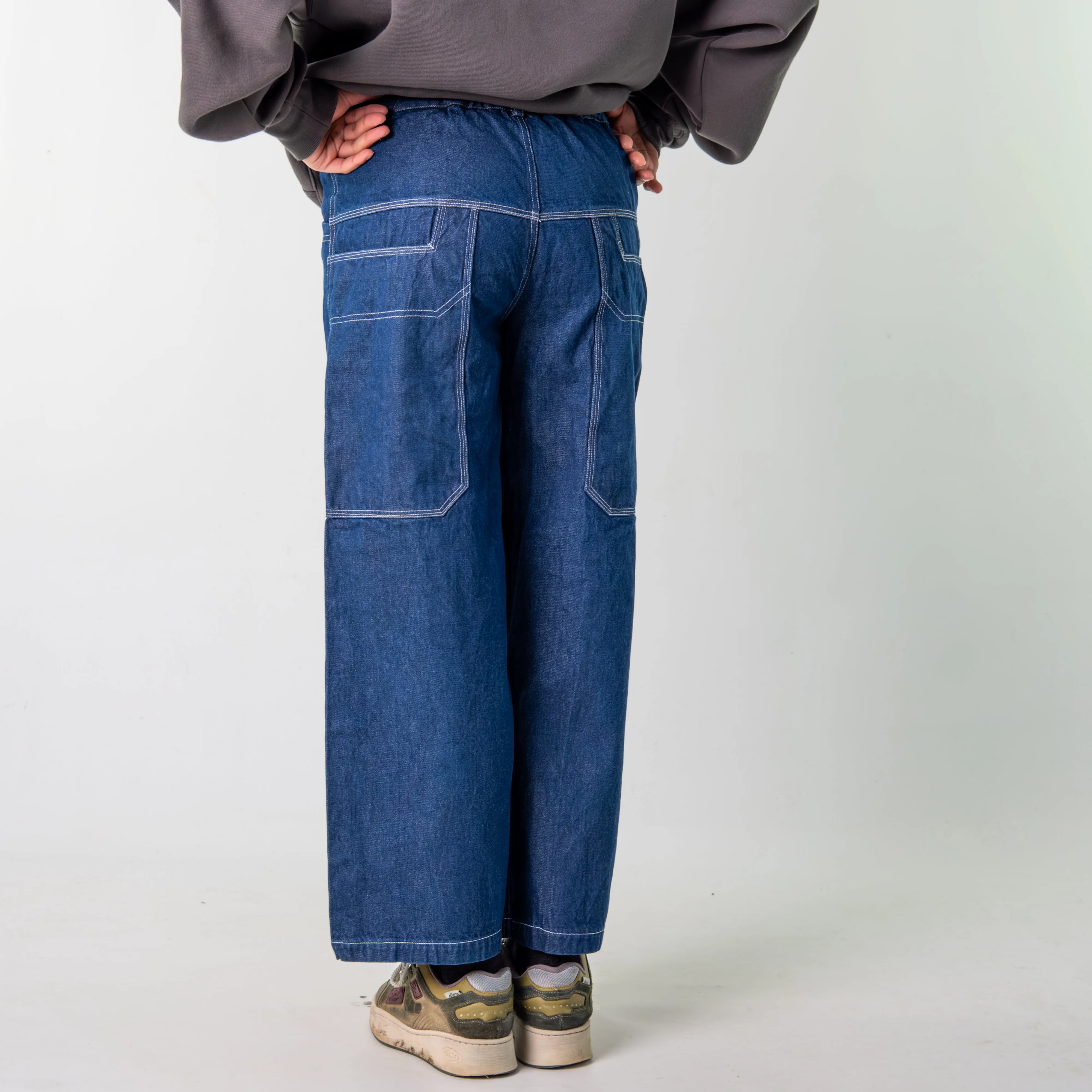 Blue Denim 90s Baggy Hip Hop  Cargo Skater Trousers Pants Jeans (28x29)