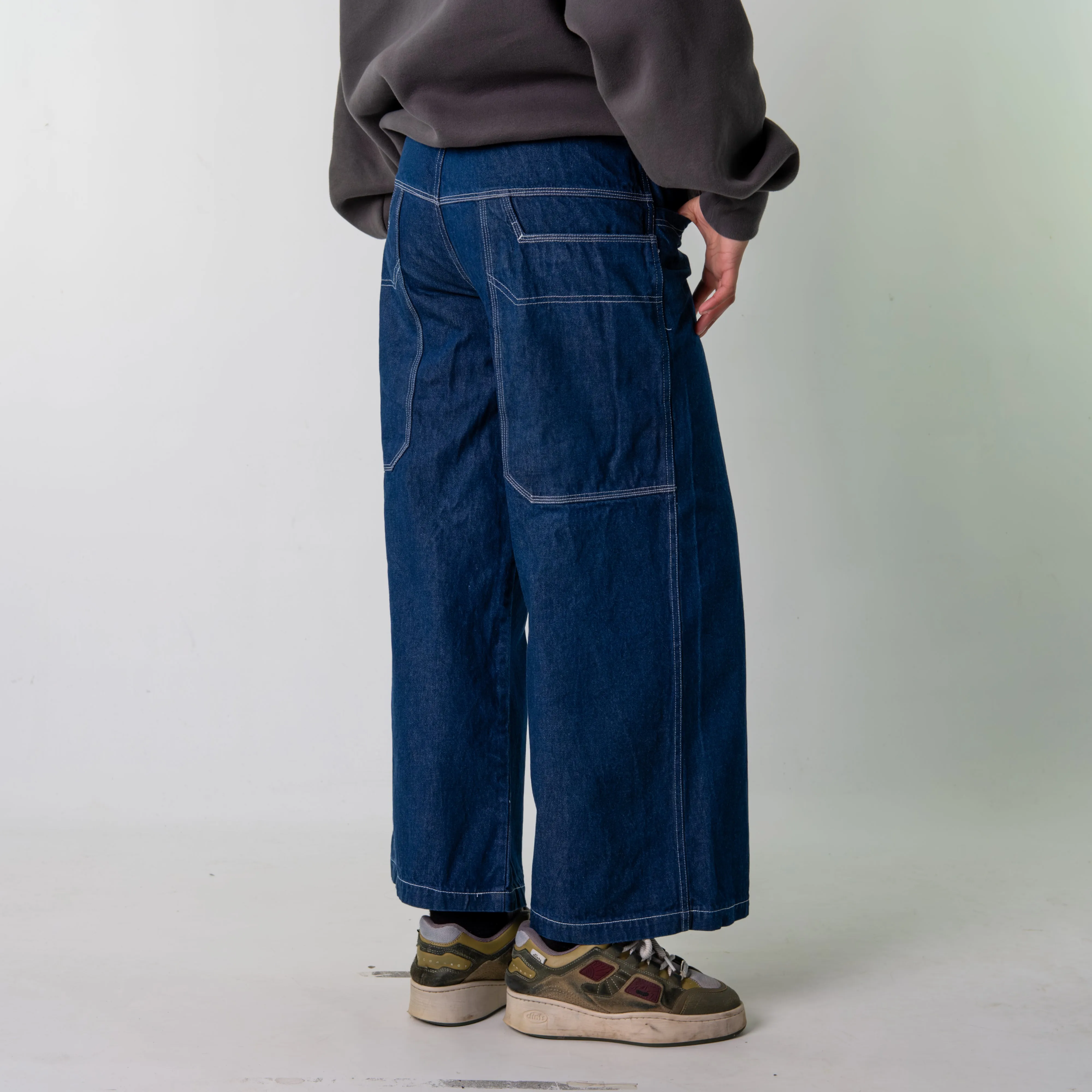 Blue Denim 90s Baggy Hip Hop  Cargo Skater Trousers Pants Jeans (28x29)