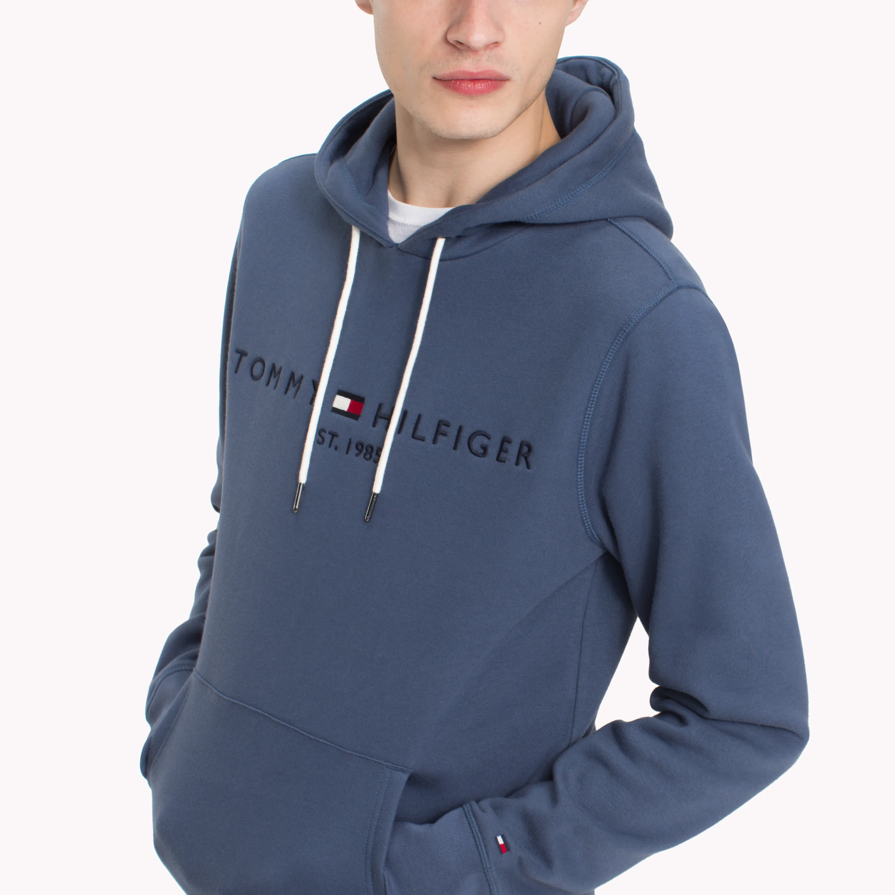 Blue Drawstring Logo Hoodie | Sweatshirts & Hoodies | Tommy Hilfiger