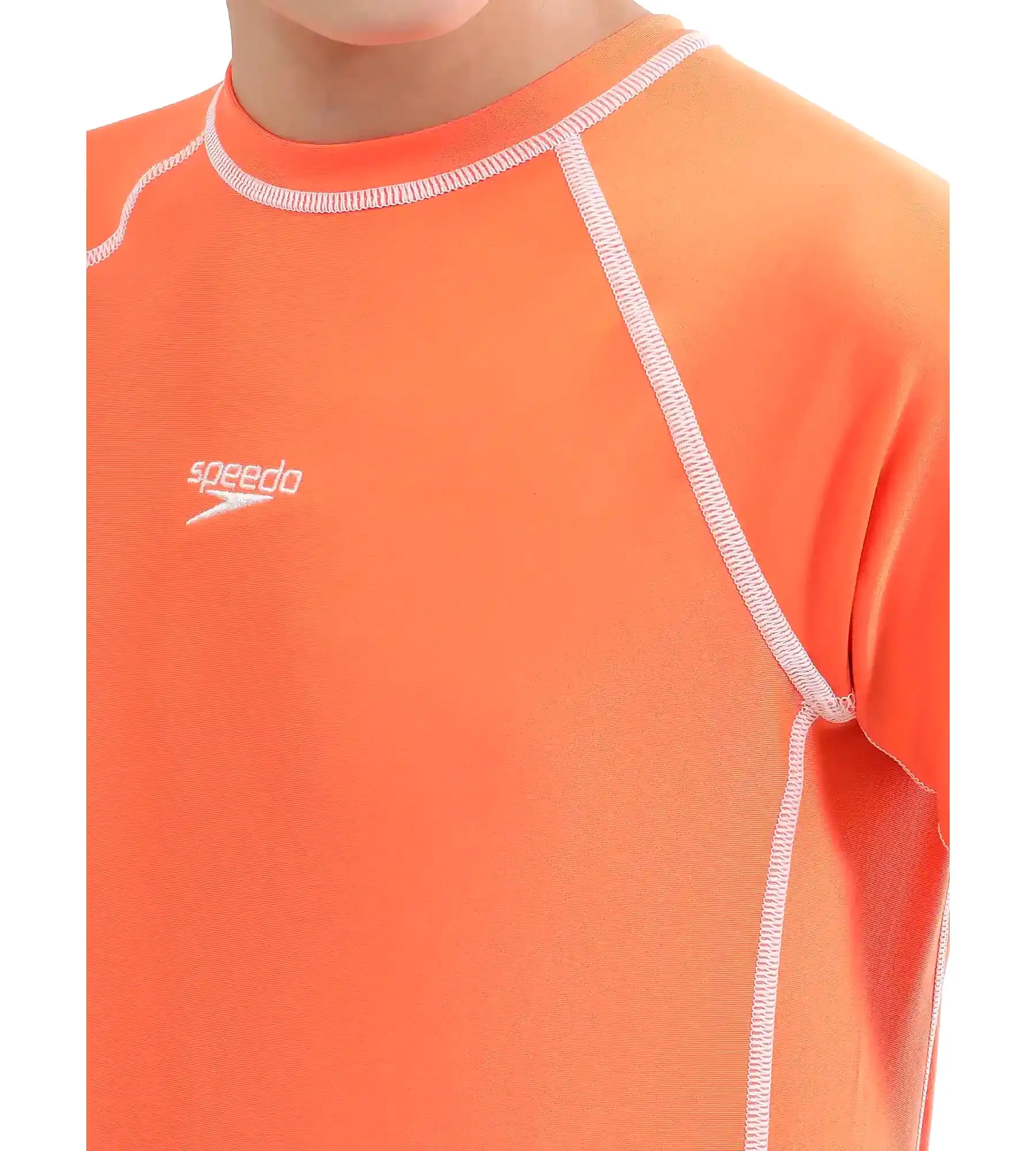 Boy's Short Sleeve Suntop - Boost Orange  &  White