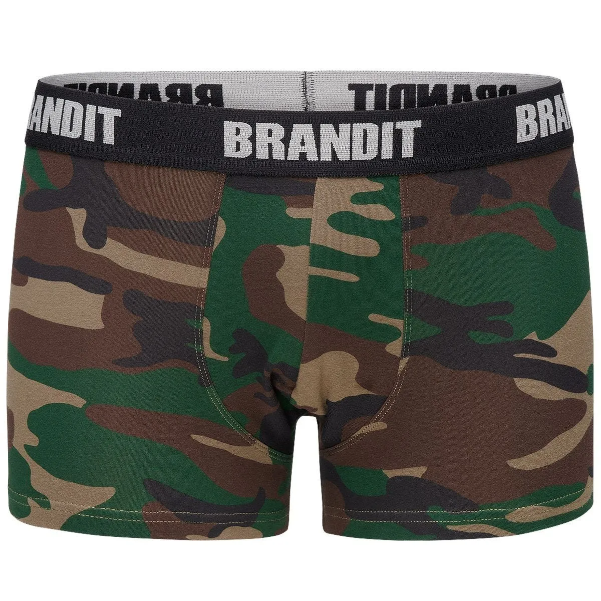 Brandit Boxer Shorts Logo 2 Pack Woodland / Dark Camo