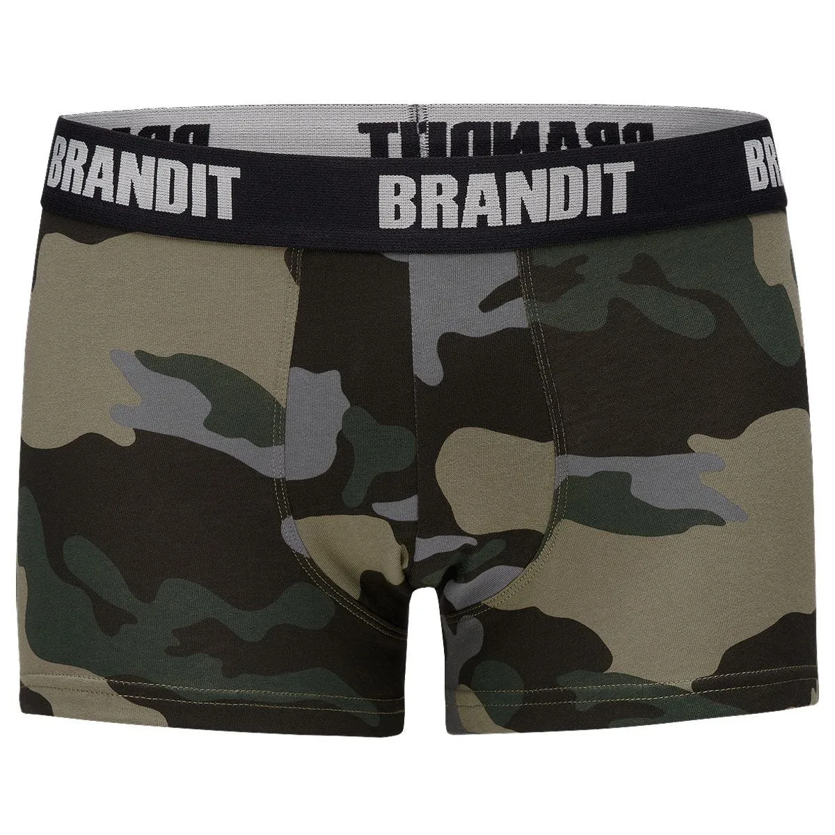 Brandit Boxer Shorts Logo 2 Pack Woodland / Dark Camo