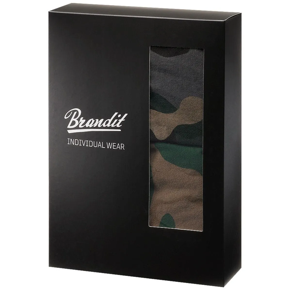 Brandit Boxer Shorts Logo 2 Pack Woodland / Dark Camo