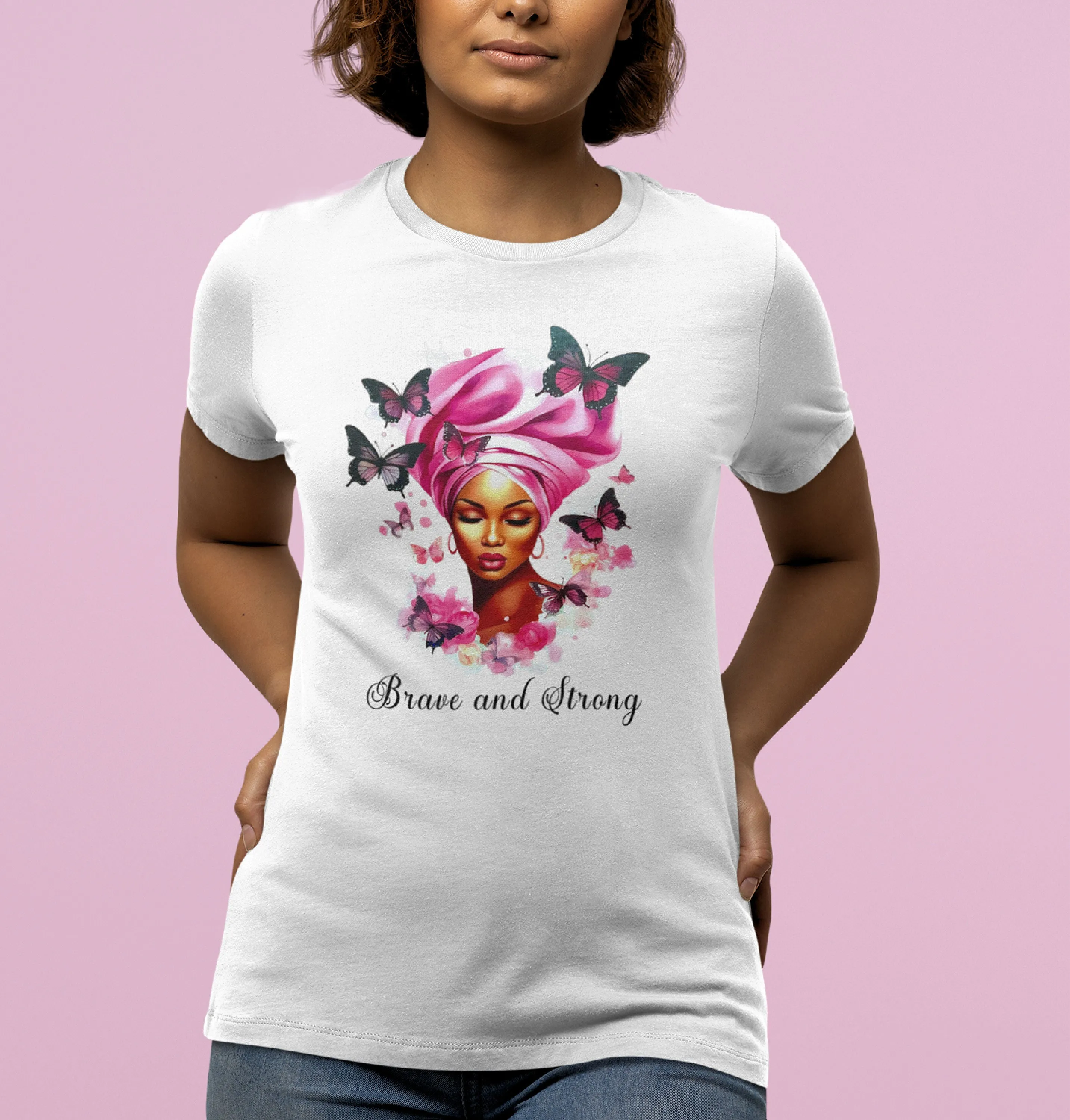 Brave & Strong Breast Cancer Awareness Tee