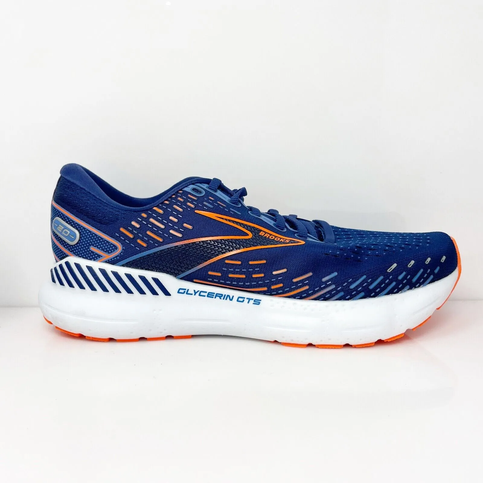 Brooks Mens Glycerin GTS 20 1103831D444 Blue Running Shoes Sneakers Size 8.5 D