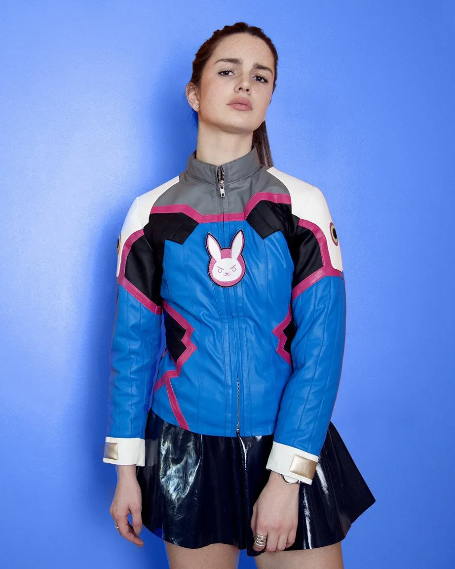 Buy Womens D.Va Leather Jacket Blue | LucaJackets