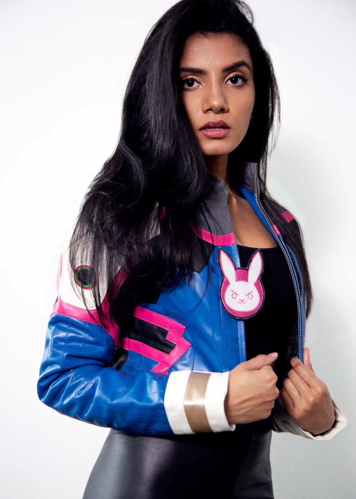 Buy Womens D.Va Leather Jacket Blue | LucaJackets