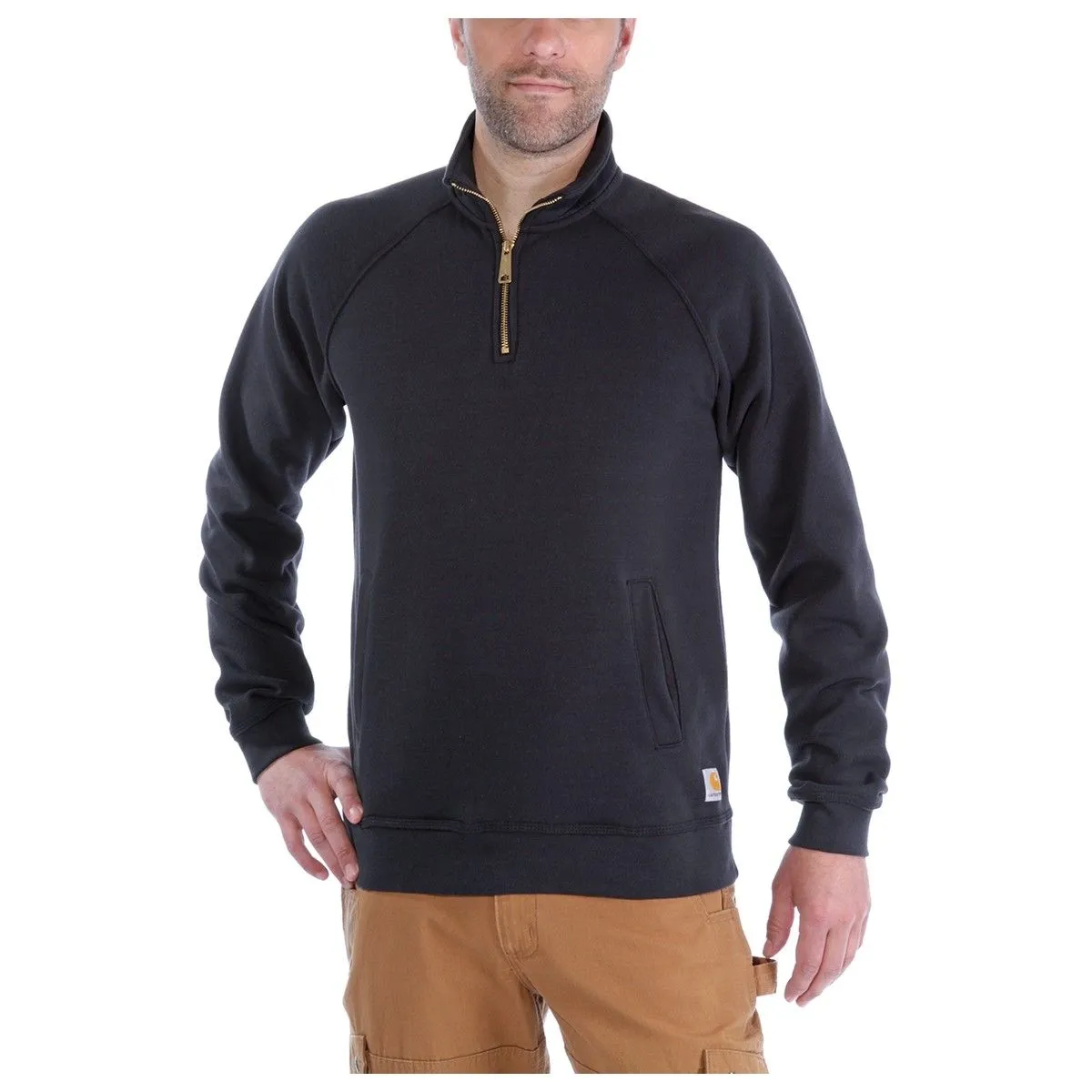 Carhartt K503 Midweight Quarter Zip Mock Neck Sweatshirt - Black