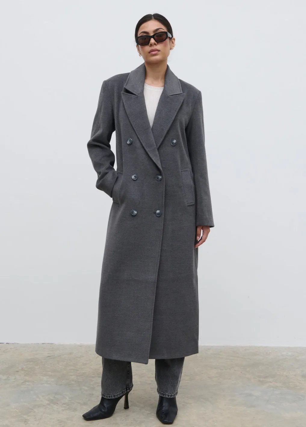 Carissa Oversized Tailored Coat - Charcoal