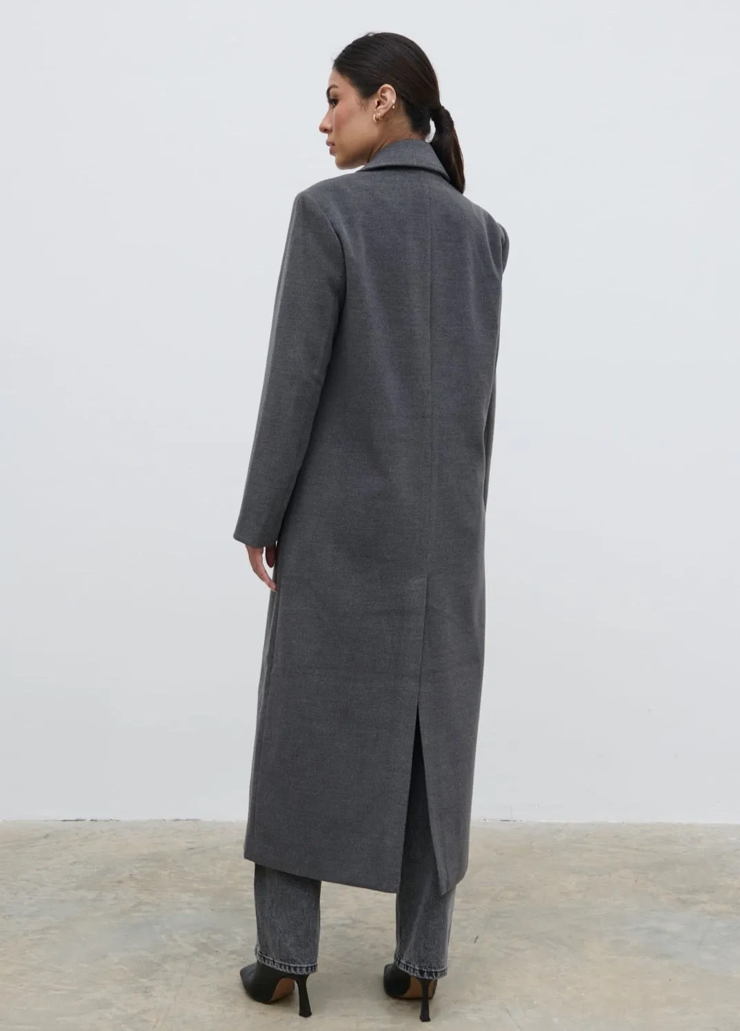 Carissa Oversized Tailored Coat - Charcoal