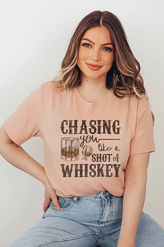 CHASING WHISKEY GRAPHIC TEE PLUS SIZE