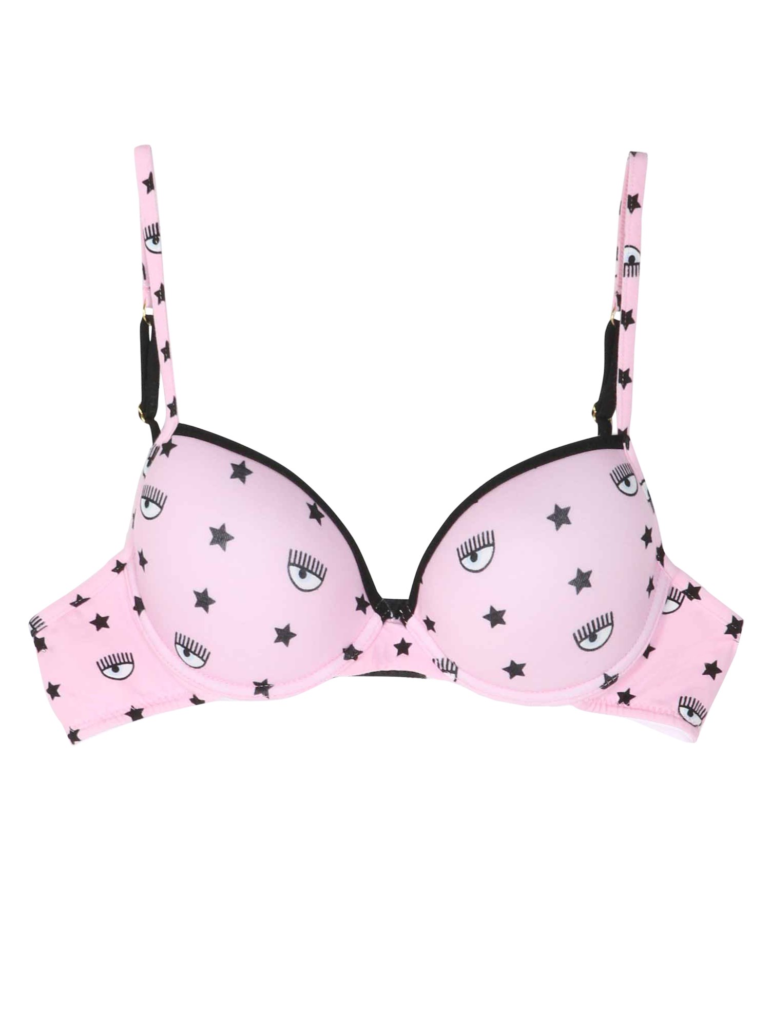 CHIARA FERRAGNI    COTTON PUSH UP BRA WITH ALL OVER EYESTAR PRINT