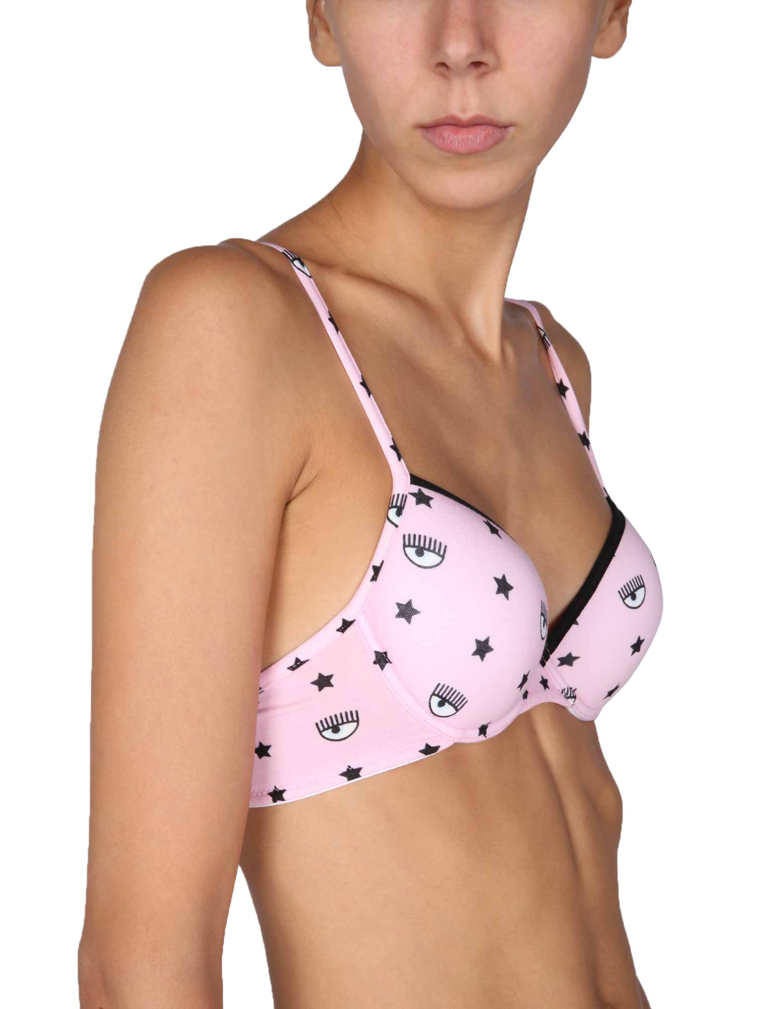 CHIARA FERRAGNI    COTTON PUSH UP BRA WITH ALL OVER EYESTAR PRINT