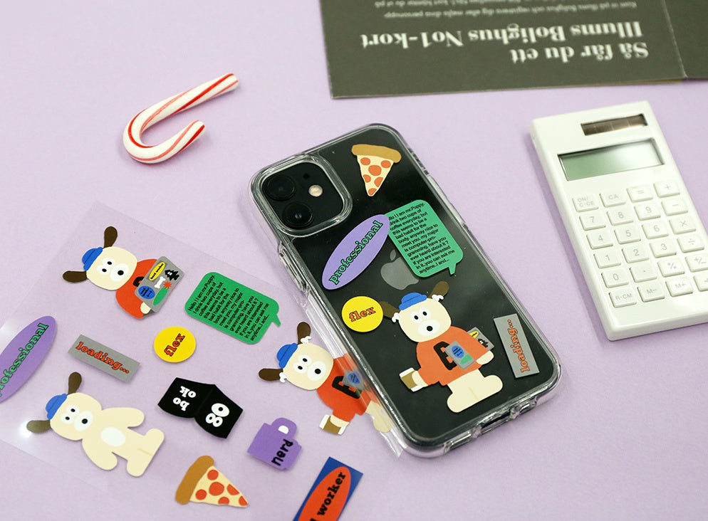 Clear Cellphone Cases/ 2 Cartoon Remover Sticker Sheets/ 2 Film/ DIY SET for iPhone12 Series