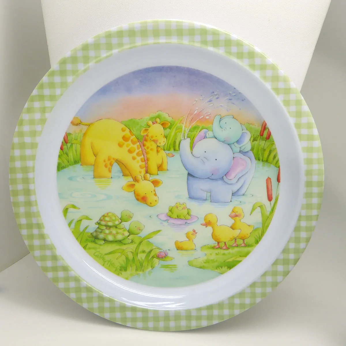 CR Gibson Baby Toddler Plate, Bowl Cup Fork Spoon Dining Set Little Pond