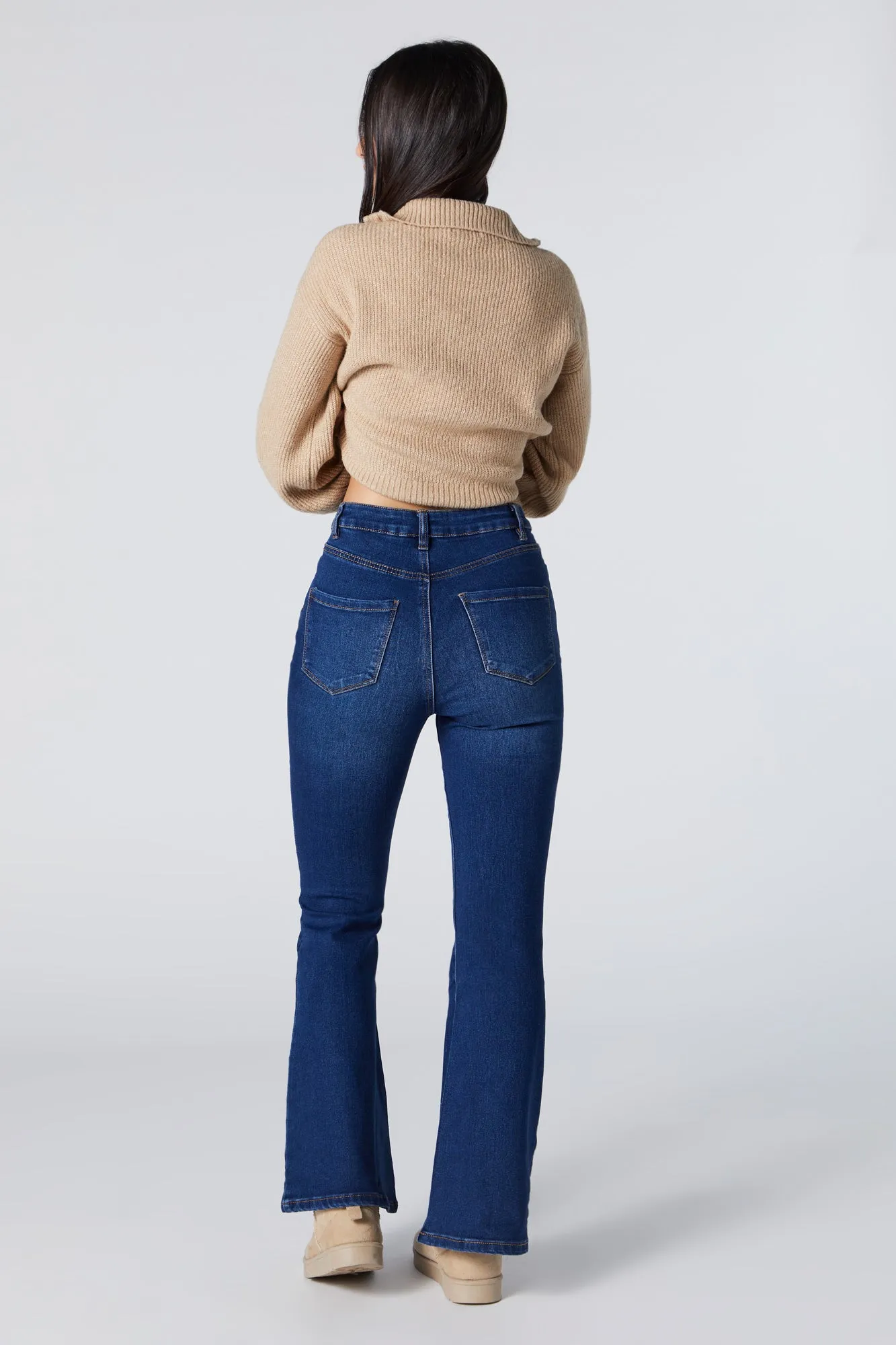 Dark Wash High Rise Flare Jean