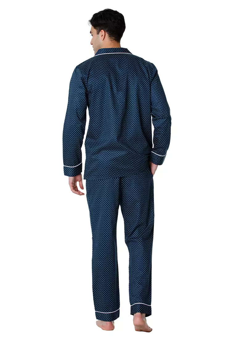 DE LUCCA De Lucca Mens Cotton Long Pajama Set