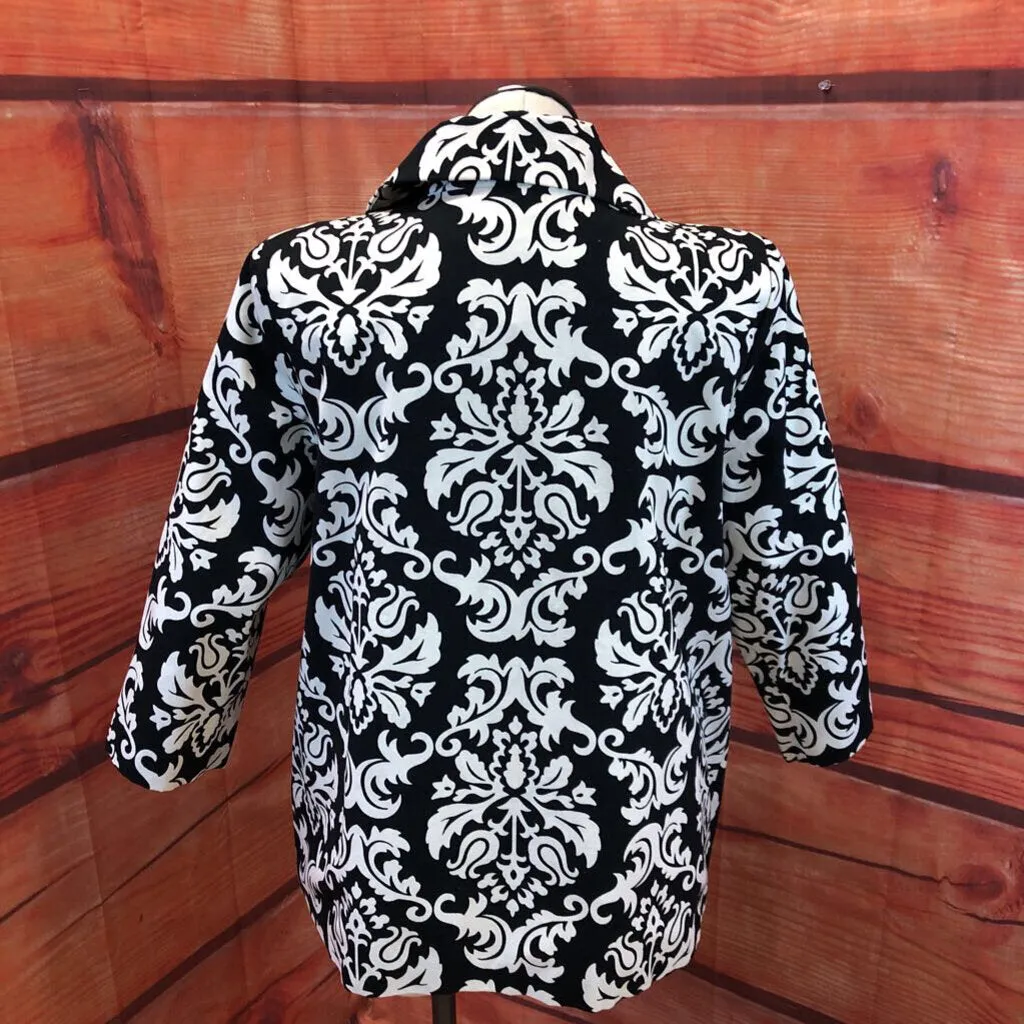 DENNIS BY DENNIS BASSO BLK WHITE COAT SIZE XL TC3