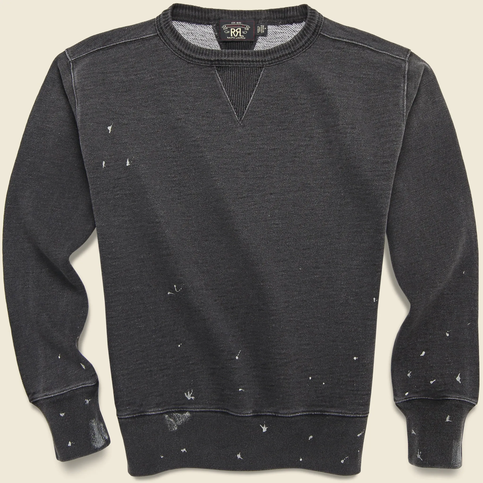 Distressed French Terry Sweatshirt - Sulphur Black