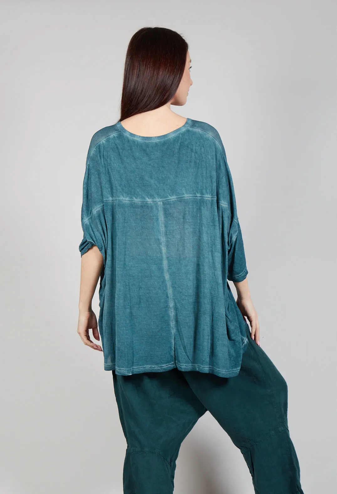 Drop-Shoulder Flow Blouse in Tulip Cloud