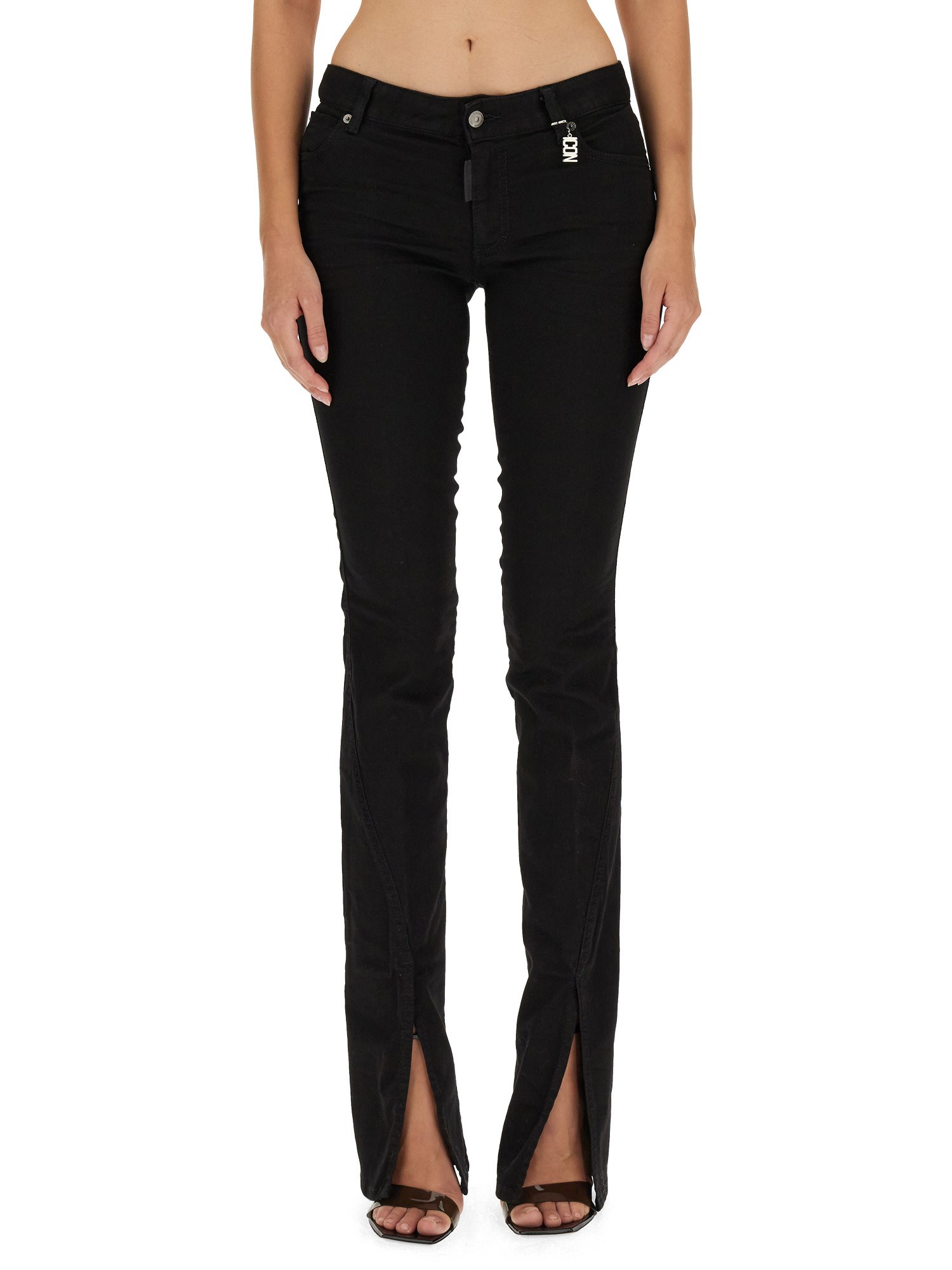 DSQUARED    ICON TRUMPET JEANS IN COTTON DENIM