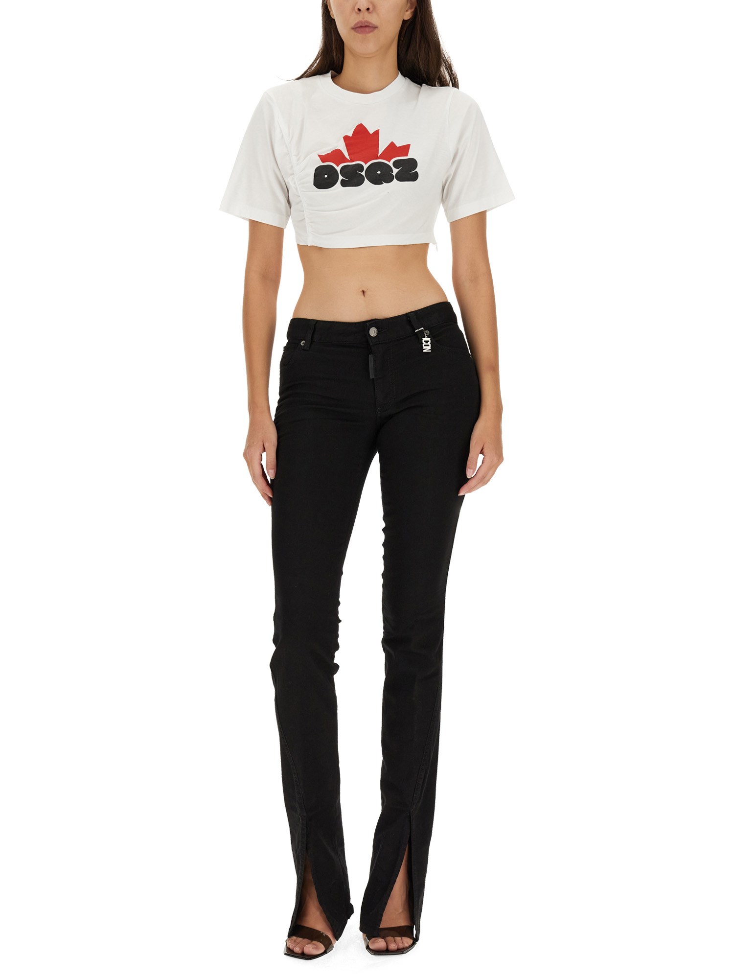 DSQUARED    ICON TRUMPET JEANS IN COTTON DENIM