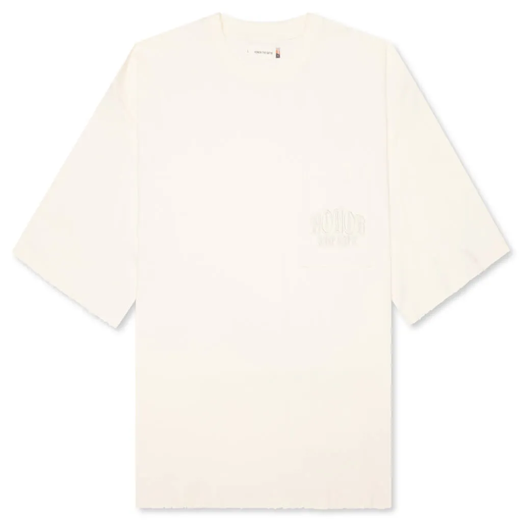 Embroidered Pocket Tee - Bone