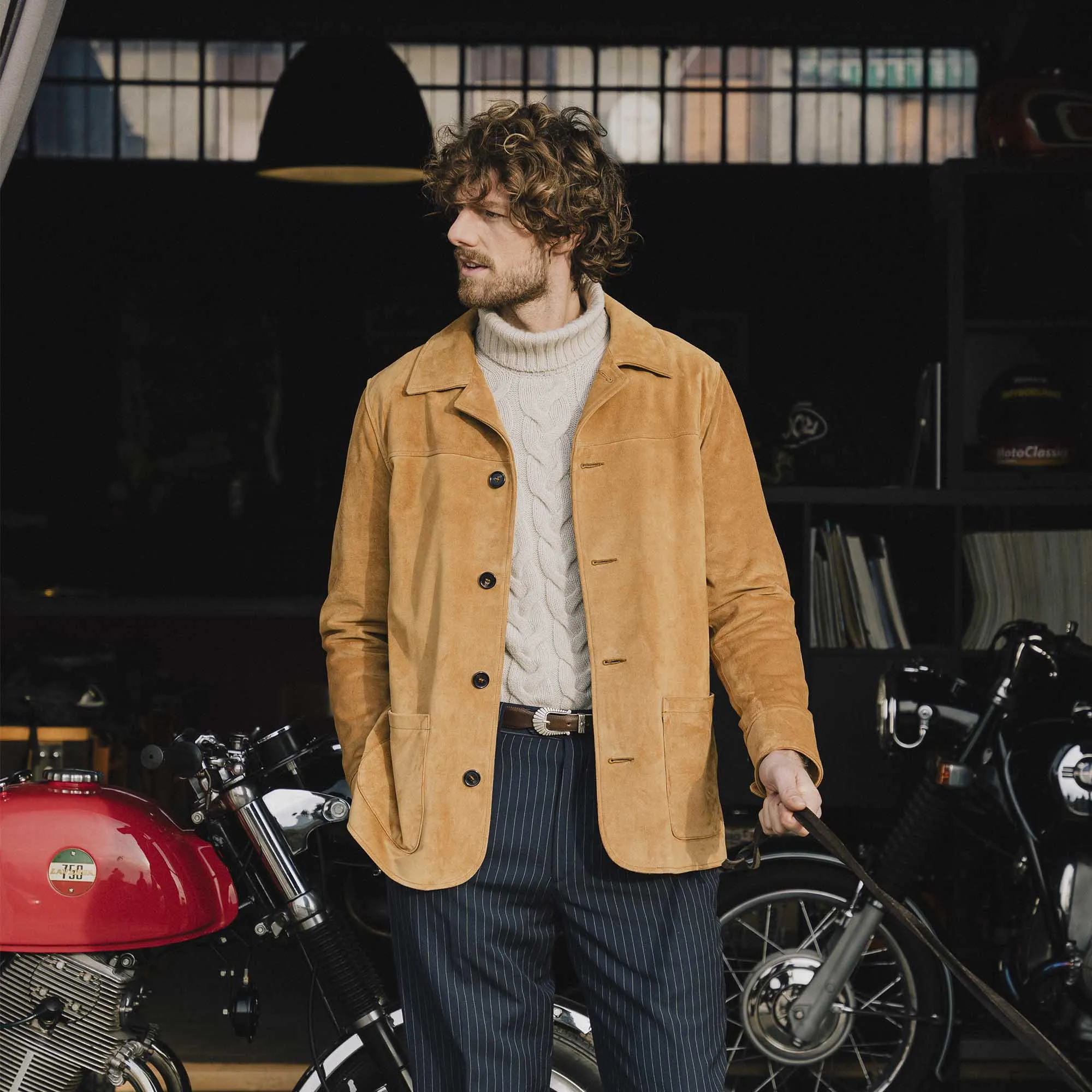 “Enzo” Sabbia Suede Car Coat - Shangri-la Heritage